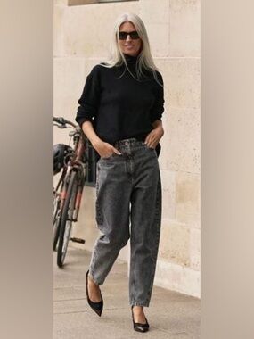 Mango MOM jeans, NNT, Black Relaxed Fit Jeans